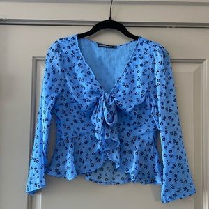 Abercrombie and Fitch blue chiffon top